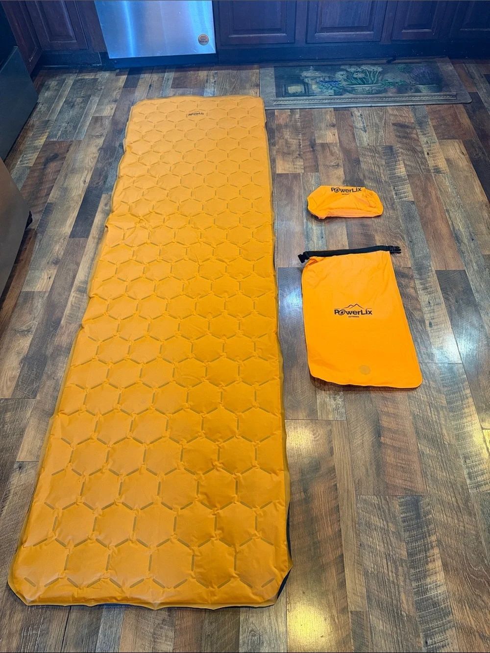 Orange Inflatable Camping Sleeping Pad & pillow (1685B)